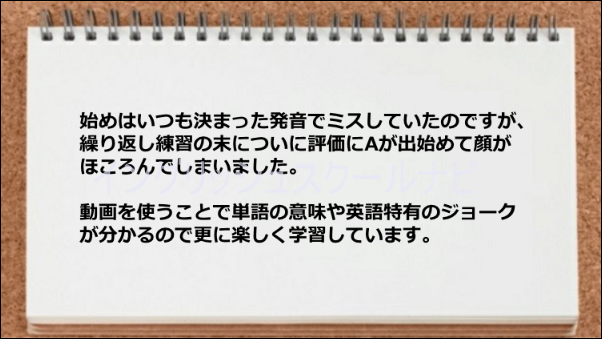 動画で楽しく英語学習ができた