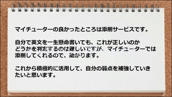 添削サービスは弱点補強に役立った
